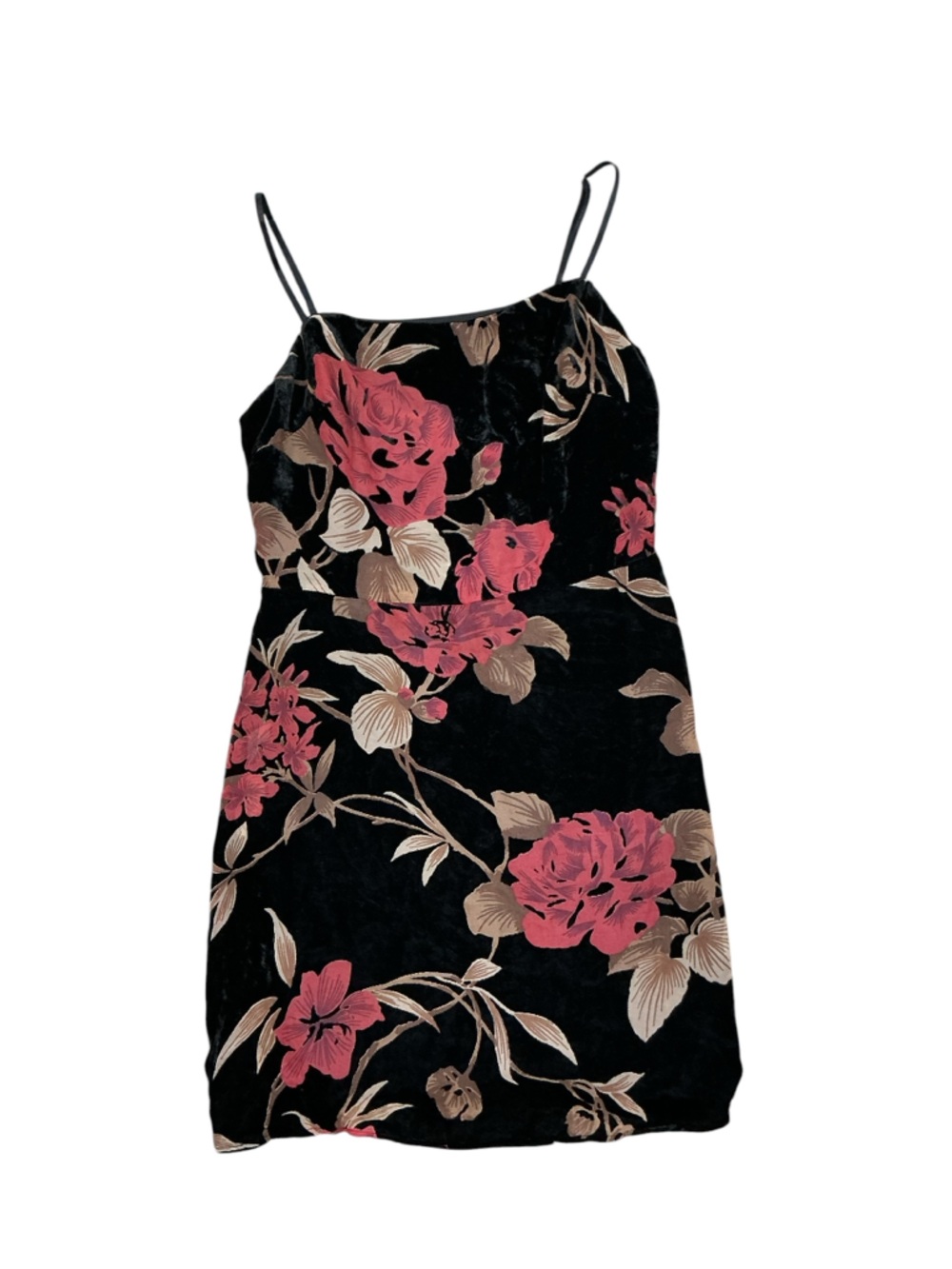 Lush Velvet Floral Mini Dress Large
